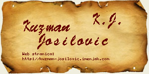 Kuzman Jošilović vizit kartica